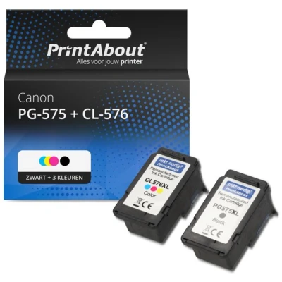 Afbeelding van Huismerk Canon PG 575 + CL 576 Inktcartridge Zwart 3 kleuren Multipack