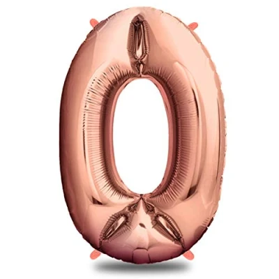 Afbeelding van Envami Verjaardagsballon 0 roségoud 101 cm cijferballon decoratieve verjaardagsset voor meisjes Happy Birthday decoratie ballon vliegt dankzij helium