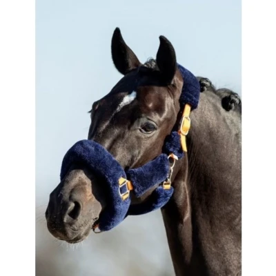 Afbeelding van HB Showtime Halster Fluffy Blue Moon Navy/Oranje Shetland