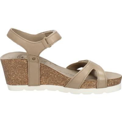 Afbeelding van Panama Jack Julia Sandalen met sleehak, Dames, Maat: 41, Taupe Leer