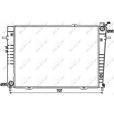 Afbeelding van NRF 53497 Radiateur Aluminium 640 455 16 Koelribben gesoldeerd HYUNDAI: Tucson