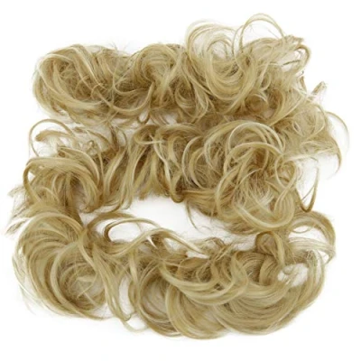 Afbeelding van PRETTYSHOP XXL Haarstukje Haarwokkel Opgestoken Volumineus Gekruld Knoet Lichtblond HW39
