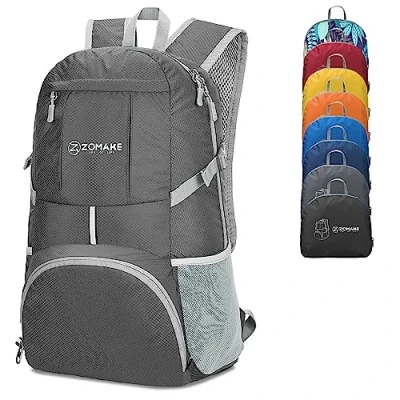 Afbeelding van ZOMAKE rugzak van 35 liter, opvouwbaar, licht, voor wandelen, opvouwbare dagrugzak dames en heren, sport outdoor