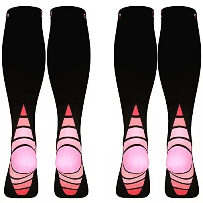 Afbeelding van (2 paar) Unisex gegradueerde compressiekousen met versneld herstel voor reizen, hardlopen, verpleegsters, scheenbeenspalken en zwangerschap, verbetert het uithoudingsvermogen