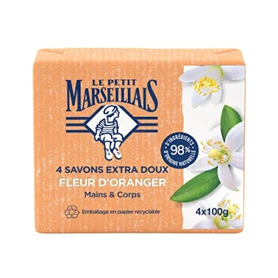 Afbeelding van Le Petit Marseillais Kraft zeep oranjebloesem, 4 x 100 g