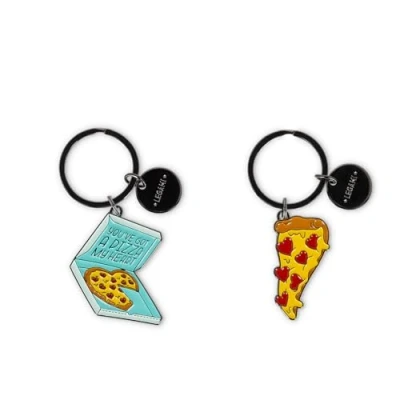 Afbeelding van Legami Set van 2 sleutelhangers Love Pizza