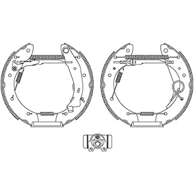 Afbeelding van HELLA Shoe Kit Pro 8DB 355 004 351 Remschijf, trommelrem Met wielremcilinder, stel element CITROËN: Berlingo / First I, Xsara Picasso