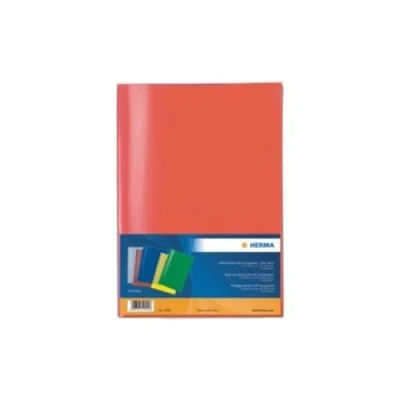 Afbeelding van HERMA 19992 10 stuks schoolschriftenhoezen, DIN A4, transparant, kleurrijk, van duurzame en gemakkelijk te reinigen polypropyleenfolie, kleurrijk