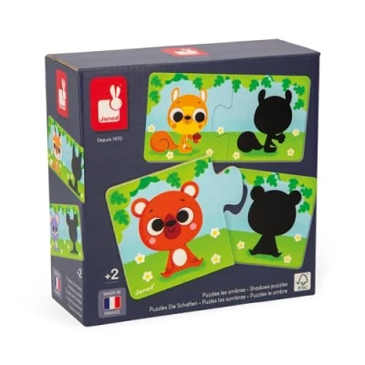 Afbeelding van Janod puzzel dieren en schaduwen 12x2st