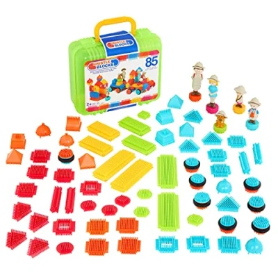 Afbeelding van B. Toys 44259 bouwspel Bristle Blocks Safari set 85 delig
