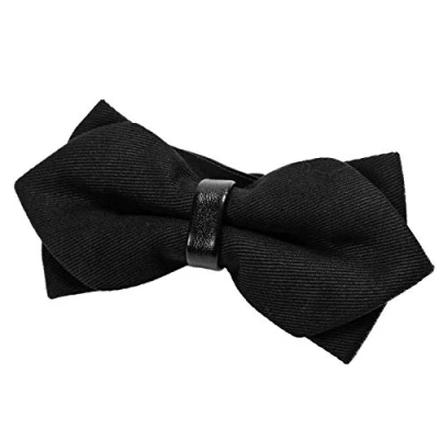 Afbeelding van DonDon Kanten vlinderdas voor heren in retrolook met haken, voorgeknoopt en lengte verstelbaar, Zwart 2