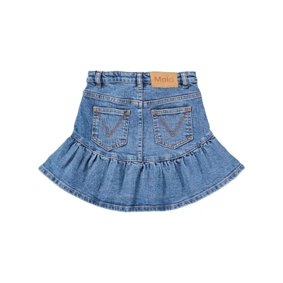 Afbeelding van Molo Meisjes Bridget rok van biologisch katoen in de kleur Indigo, maat: 3 4 jaar