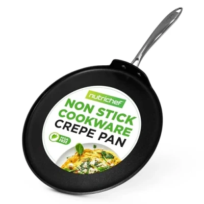 Afbeelding van NutriChef Pannenkoekenpan Anti aanbak Crêpepan Ideaal voor Pannenkoeken, Dosa en Tortilla&#039;s Hard Geanodiseerd Vaatwasmachinebestendig