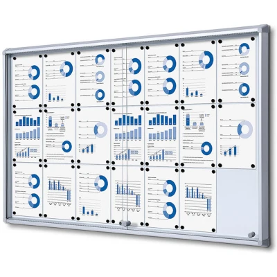 Afbeelding van Indoor Vergrendelbaar Notitiebord met Schuifdeuren SCSL 21x A4 Syna SCSL21XA4 Horeca &amp; Professioneel