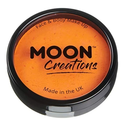 Afbeelding van Moon Creations professionele make up voor gezicht en lichaam, cakevormen met kleurrijke verf up, kinderen, volwassenen, Halloween, fel oranje, 36 g