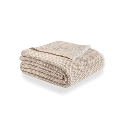 Afbeelding van Todocama Couverture en Coton Extra Doux, Quatre Saisons, Couvre lit Multi usages canapé, Plaid pour lit, Foulard (180 x 240 cm, Beige Arena).