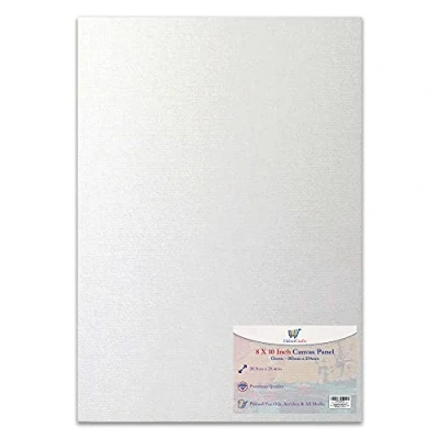 Afbeelding van 1 x 100% katoenen blanco canvas paneel voor olieverf, acryl, gemengde ondergronden, 20,3 25,4 cm