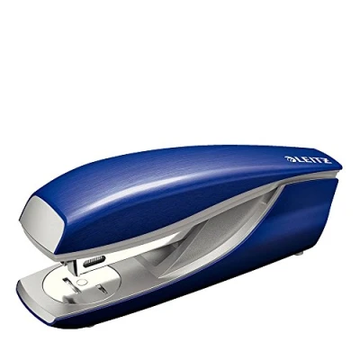 Image de Leitz Agrafeuse de Bureau, Capacité 30 Feuilles, Bleu Effet Brossé, Boîtier Métallique Ergonomique, Agrafes Incluses, Gamme Style, 55626069