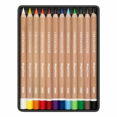 Image de 12 crayons de couleur Megacolor Ø 64 mm Brevillier&#039;s Cretacolor
