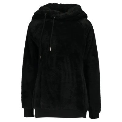 Afbeelding van Urban Classics Teddy Hoodie, Dames, Maat: XS, Black