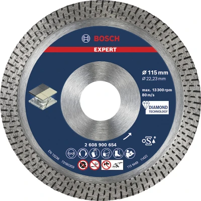 Afbeelding van Bosch Accessories 2608900654 EXPERT HardCeramic Diamanten doorslijpschijf Diameter 115 mm Boordiameter 22.23 Steen, Beton, Baksteen, Tegels 1 stuk(s)