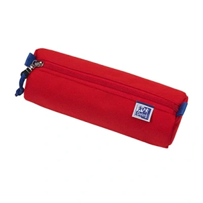 Afbeelding van Oxford, Potloodetuis, Krabbelrol, polyester, rond, groá, rood