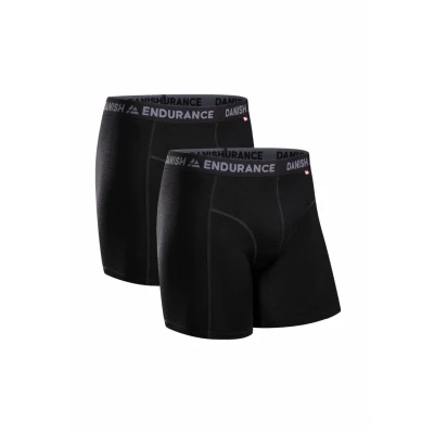 Afbeelding van DANISH ENDURANCE Boxershorts voor heren van ultrazachte merinowol, lichte en ademende onderbroek, Zwart 2 stuks