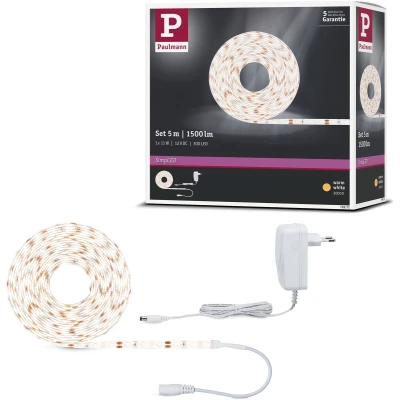 Afbeelding van Paulmann SimpLED 78972 LED strip complete set Met connector (male) 12 V 5 m Warmwit 1 stuk(s)