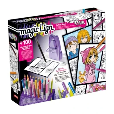 Afbeelding van manga CHIBI Magic Lign reproductieset meer dan 100 illustraties om te projecteren en tekenen schattige figuren leren creatieve activiteit vanaf 7 jaar