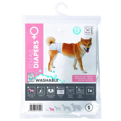 Afbeelding van Mpets Wasbare Luier Training &amp; Gedrag 18x22x6 cm Wit Grijs Voor Teven S