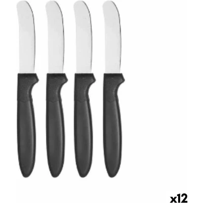Afbeelding van Messen Set Zwart Zilverkleurig Roestvrij staal Plastic 17 cm (12 Stuks)