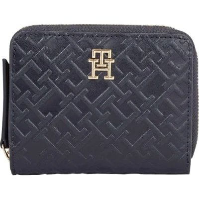 Afbeelding van Tommy Hilfiger TH Refined Med Mono portemonnee AW0AW15755, Blauw (Dw6), klassiek