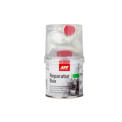 Afbeelding van App Reparatur Box Glasvezel en hars kit reparatieset met polyesterhars voor reparaties carrosserie auto, motorfiets, camping, nautische 250 g