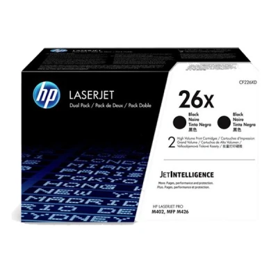 Image de HP 26X LaserJet, lot de 2 cartouches toner grande capacité authentiques, noir
