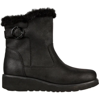 Afbeelding van Skechers KEEP SAKE Snowboots, Dames, Maat: 37, Zwart Veloursleer
