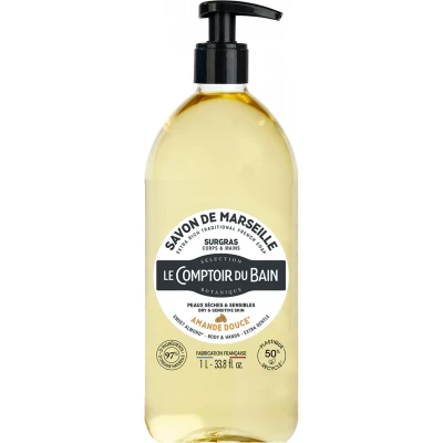 Afbeelding van Le Comptoir du Bain Marseille Zeep Surgras Zoete Amandel 1L