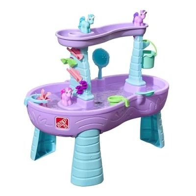 Afbeelding van Step2 Rain Shower Splash Unicorns Watertafel Eenhoorn met 13 delig accessoireset Waterspeelgoed voor kind Activiteitentafel water de tuin / buiten