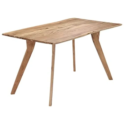Afbeelding van Eettafel 140x80x76 cm massief acaciahout