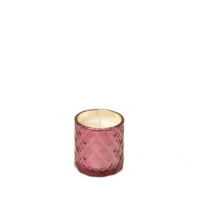Afbeelding van Spaas Kaars In Textuur Glas Branders Ø70x75 mm Roze per stuk Ca. 25 H