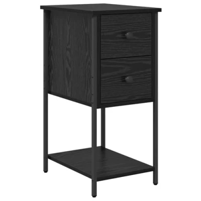 Afbeelding van vidaXL Nachtkastje met lade Zwart eiken 32 x 42 70 cm Bewerkt hout