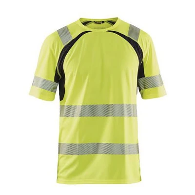 Image de T shirt anti UV haute visibilité jaune fluorescent/noir
