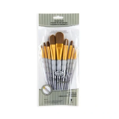Afbeelding van Royal &amp; Langnickel Crafter&#039;s Choice penseelset, plat, 9 delig
