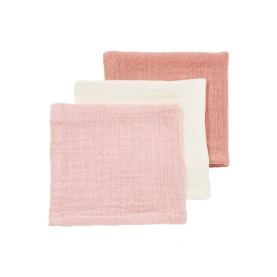 Afbeelding van Meyco Monddoekjes Pre Washed Soft Rose/Rose/Natural 3 pack