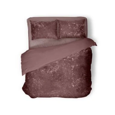Afbeelding van Eleganzzz Dekbedovertrek Crushed Velvet Rose 200x200/220cm 100% Tweepersoons dekbedovertrekken