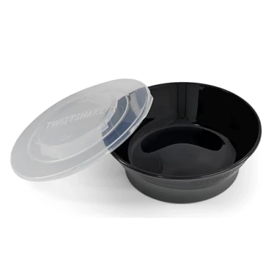 Image de Twistshake Bols pour tout petits avec couvercle étanche et anneau en silicone auto alimentation, gamelles bébés enfants petits, faciles à nettoyer, sans BPA, 6 mois+, Noir