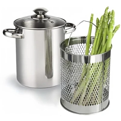 Afbeelding van Aspergepot roestvrij staal met mand en deksel 16 cm 4 liter