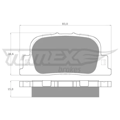 Afbeelding van TOMEX brakes TX 13 71 Remblokkenset Achteras TOYOTA: Prius II Liftback