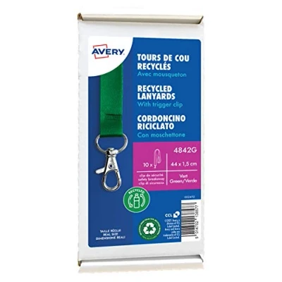 Afbeelding van AVERY 10 stuks gerecyclede halsbanden in groen met karabijnhaken 44 cm lang x 1,5 breed (4842G)