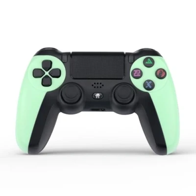 Afbeelding van NK Draadloze controller voor PS4/PS3/PC/mobiele telefoon met Dualshock, 6 assige detectiefunctie, ledlicht, aanraakpaneel, hoofdtelefooningang, oplaadkabel inbegrepen, groen