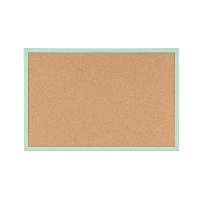 Afbeelding van Bi Office Prikbord van kurk, pastelgroen MDF houten frame, 40 x 30 cm